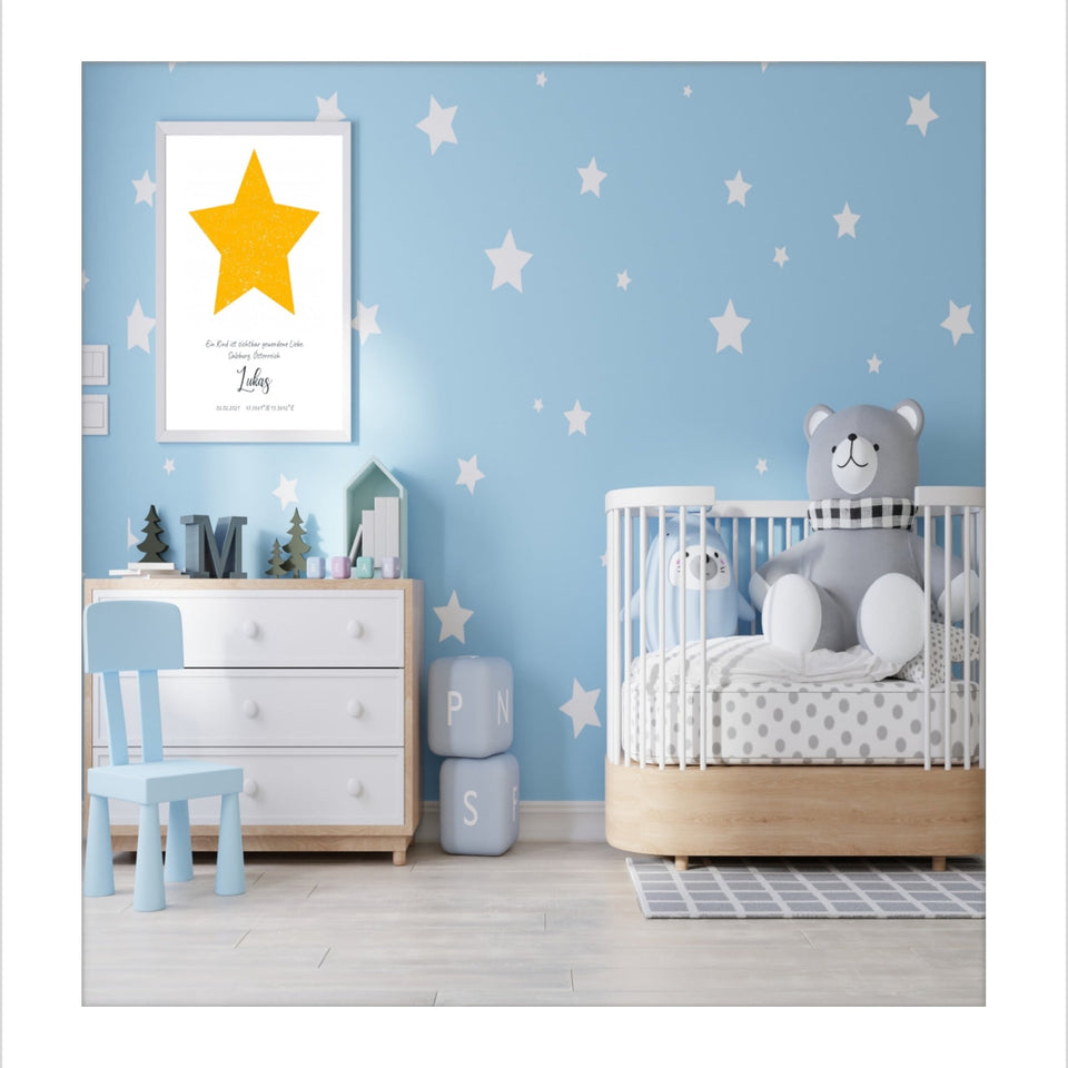 Sternenkarte als Poster im Kinderzimmer